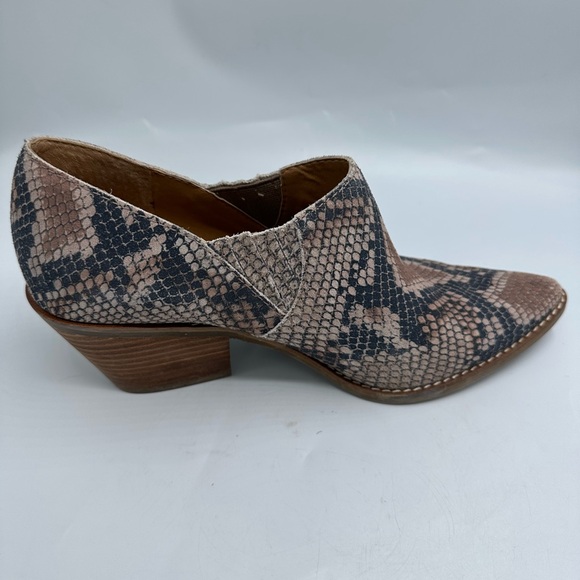 Lucky Brand Tresee Leather Snake Pri Pull-On Ankle Bootie Women’s Size 9M - Picture 2 of 11